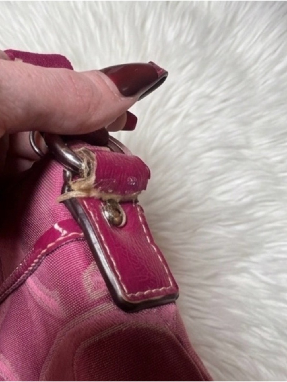 Coach Fuchsia Signature Crossbody Bag - Picture 5 of 9